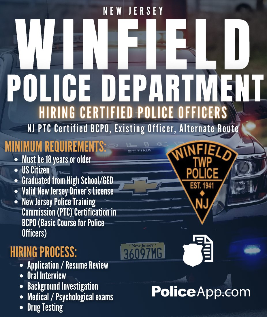 on Twitter "Winfield Police Department, NJ Job Title NJ