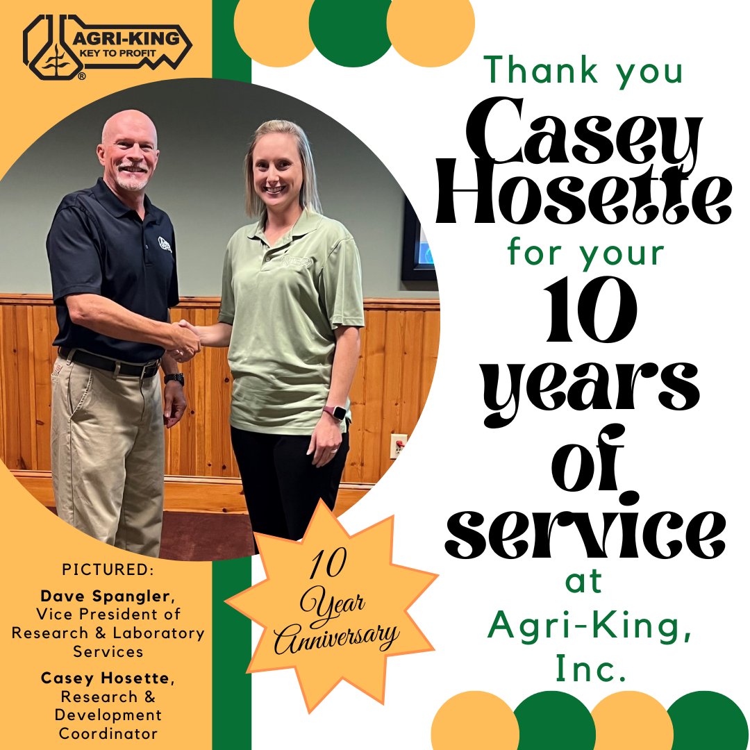 Please join us in celebrating one of our amazing employees! #10YearAnniversary #EmployeeAppreciation #AgService