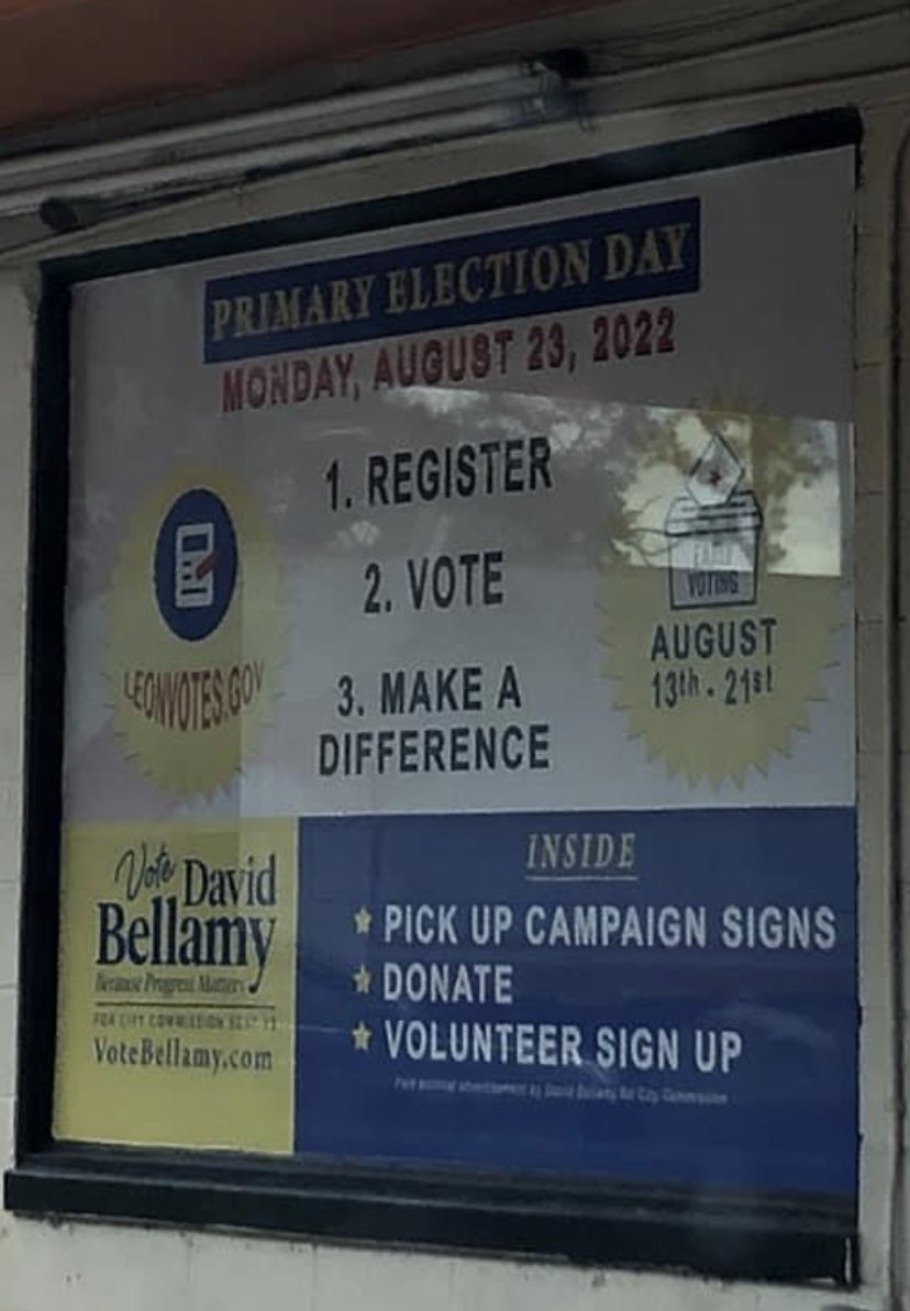 ryanray_Fla's tweet photo. Another debate, another failure by David Bellamy to show up.
Maybe he thought it was Monday #TLHpol https://t.co/8oumXEU03h