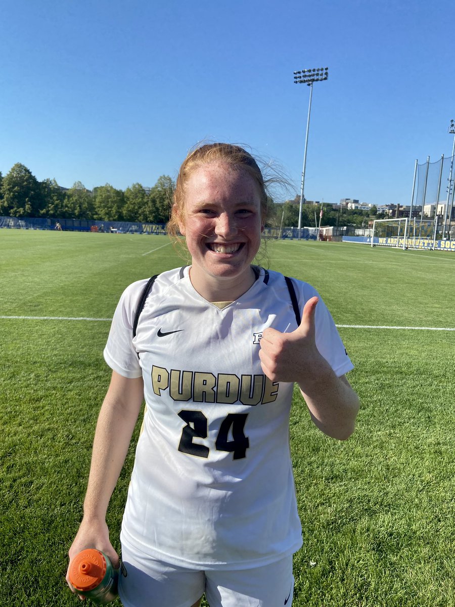 BCHSAAD's tweet photo. Not a bad start for @KaylaBudish in her first match for Purdue. In the exhibition against Marqette Kayla scored 2 goals and had an assist in the Boilermakers 5-3 win. https://t.co/695QDsEUVK