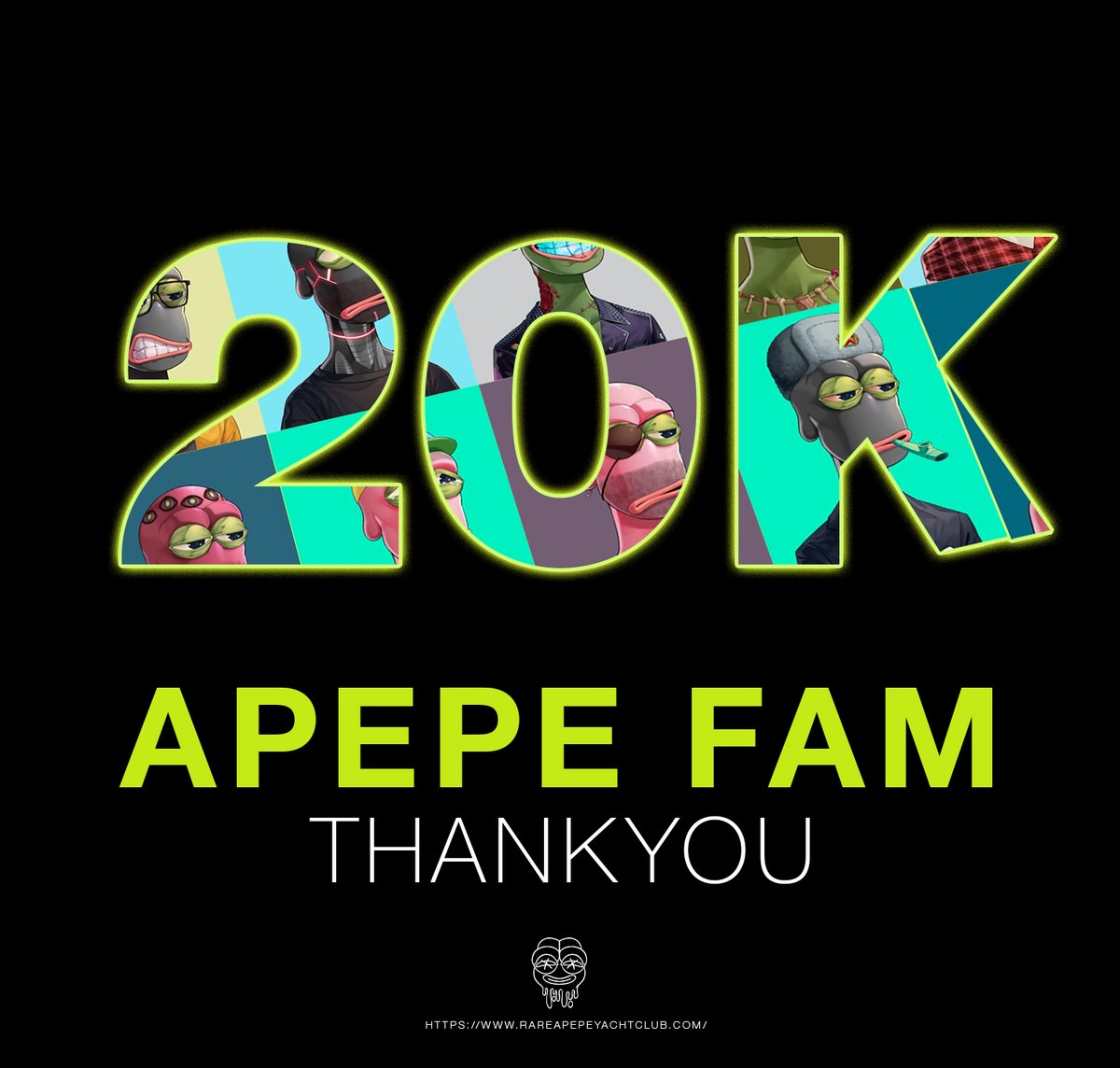 We have reached 20k followers. organic growth is still incredible. the apepe army continues to grow...

#RAYC #RAYCFOREVER