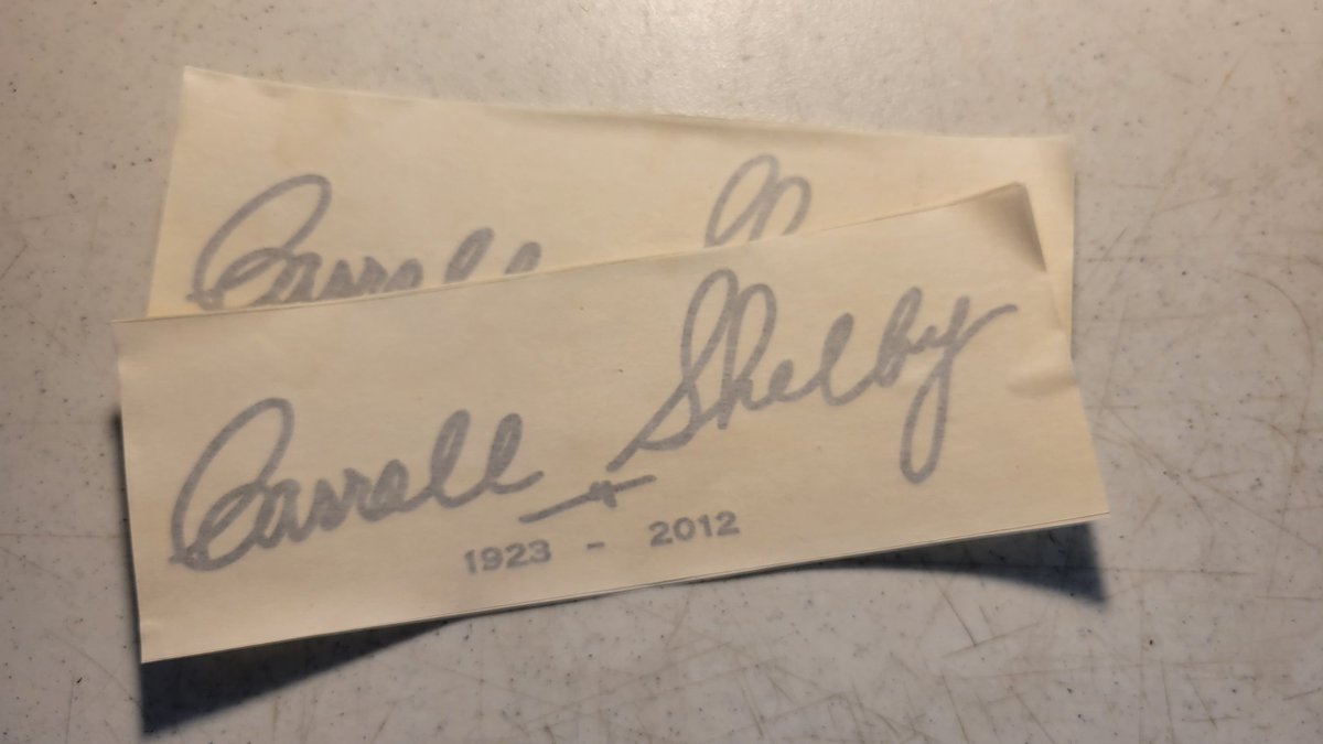 mracingdecals's tweet photo. Decals of Carroll Shelby signature for Omar Negron Mercado #decal #Sticker #calcomania #Carrollshelby https://t.co/C97UitPzzt