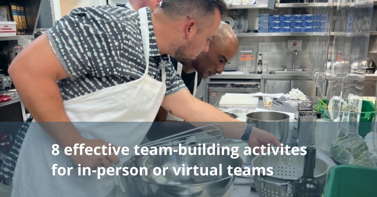 Favorite team-building activity? Cooking class! Here you can see Aaron and Rishi learn what pasta is, and yes, people did get to eat eventually 😉 

Do you schedule time for team-building activities? We've got 8 more here: hubs.li/Q01jCk5K0

#team #management