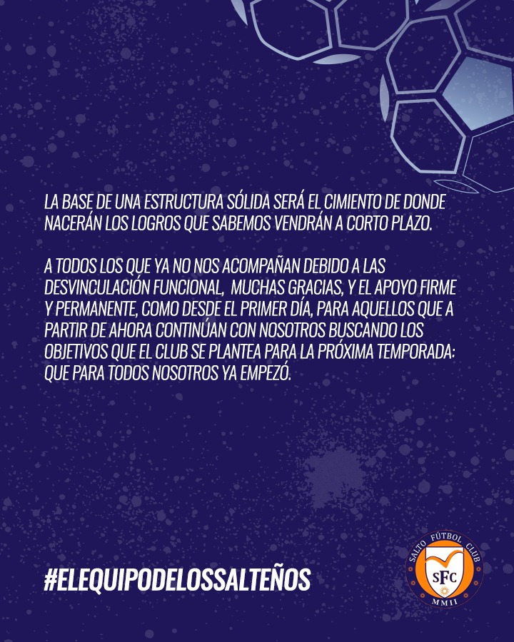 SaltoFC1's tweet photo. 🟠⚪ COMUNICADO OFICIAL DE SALTO FÚTBOL CLUB 🟠 ⚪ https://t.co/uDJXwDZNBH
