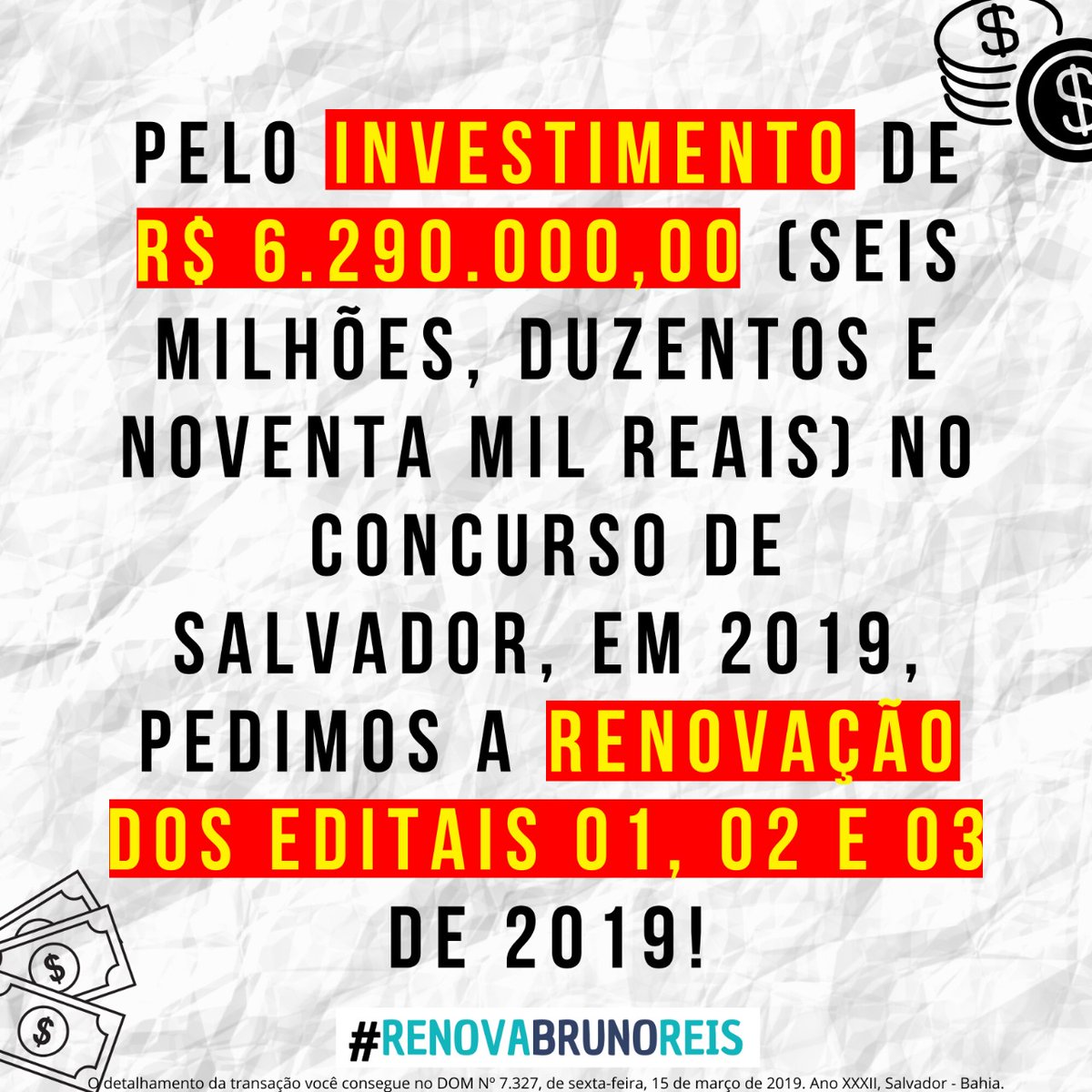 rickrigaud's tweet photo. Renova Prefeito Bruno Reis! Salvador - Bahia clama pela renovação do concurso 2019! Editais 1, 2 e 3! #RENOVABRUNOREIS
@brunoreisba @AnaPaulaMatosBA @acmneto_ @cirogomes https://t.co/GueWxOvKJ2