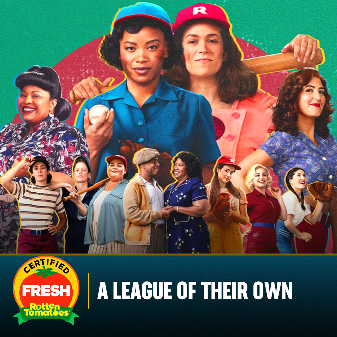 #ALeagueOfTheirOwn is now #CertifiedFresh at 91% on the #Tomatometer, with 22 reviews: rottentomatoes.com/tv/a_league_of…