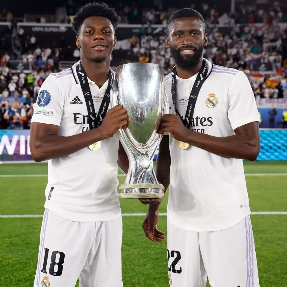 ToniRuediger's tweet photo. UEFA Super Cup Winners 2022 - congrats to the whole team 🏆🙌🏾 #Hustle #AlwaysBelieve #HalaMadrid https://t.co/R5BzSST0SZ