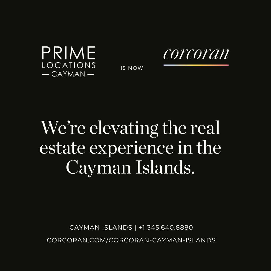 Prime Locations Cayman is excited to announce that it has become a Caribbean affiliate of the Corcoran network and is now operating as Corcoran Cayman Islands. Read more in <a href="/REALLIFEmag/">REAL LIFE Caribbean</a>: bit.ly/3JKY5uB
<a href="/corcorangroup/">The Corcoran Group</a> <a href="/REALLIFEmag/">REAL LIFE Caribbean</a> #caymanislands #caribbean #reallife