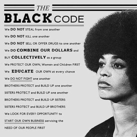 SonnyG44's tweet photo. The Code the Panthers gave us in the 70’s #SecureTheTribe https://t.co/Hwf8dOhmYe