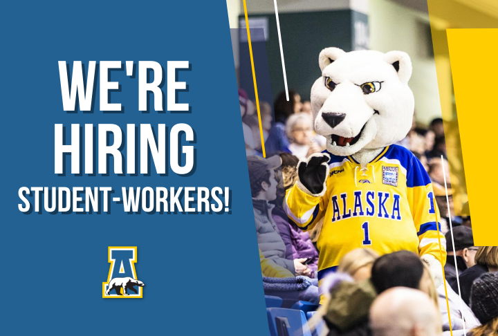 AlaskaNanooks's tweet photo. Are you looking for work as the 2022-23 school year starts? We think we can help! The Nanooks are looking for Athletic Department Student-Assistants! Sports Information, Ticketing, Marketing, and more, we've got you covered! Apply now! 

🔗 >> https://t.co/oIL4dHyvaK https://t.co/YuIqVzND0j