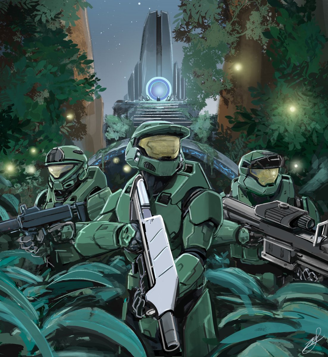 Doozen4's tweet photo. A walk in the woods

#HaloInfinite #HaloSpotlight #fanart https://t.co/kyR5Psb1rk