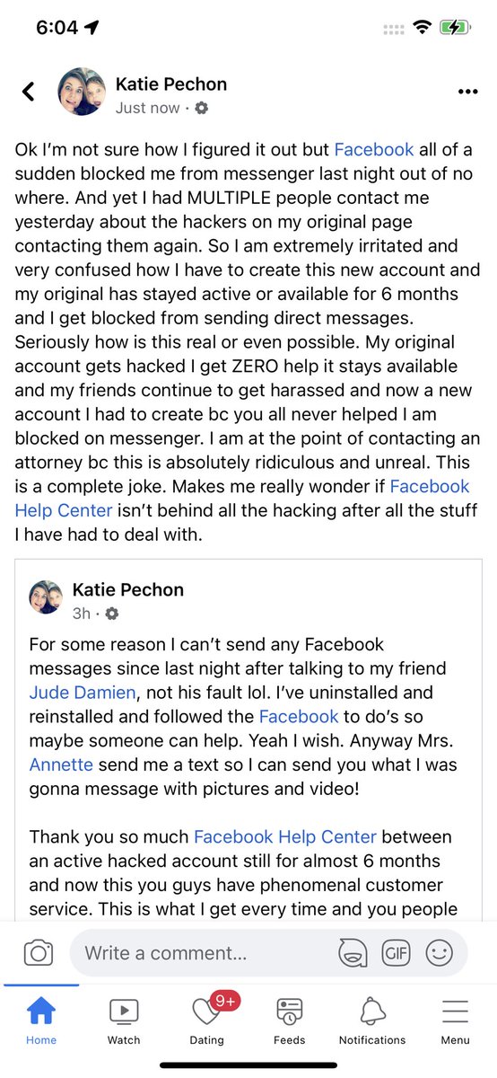 Seriously <a href="/facebook/">Facebook</a> now I am beyond upset at y’all’s actions and ZERO help. Yes I posted to in MY real account not a hacked one. Unbelievable