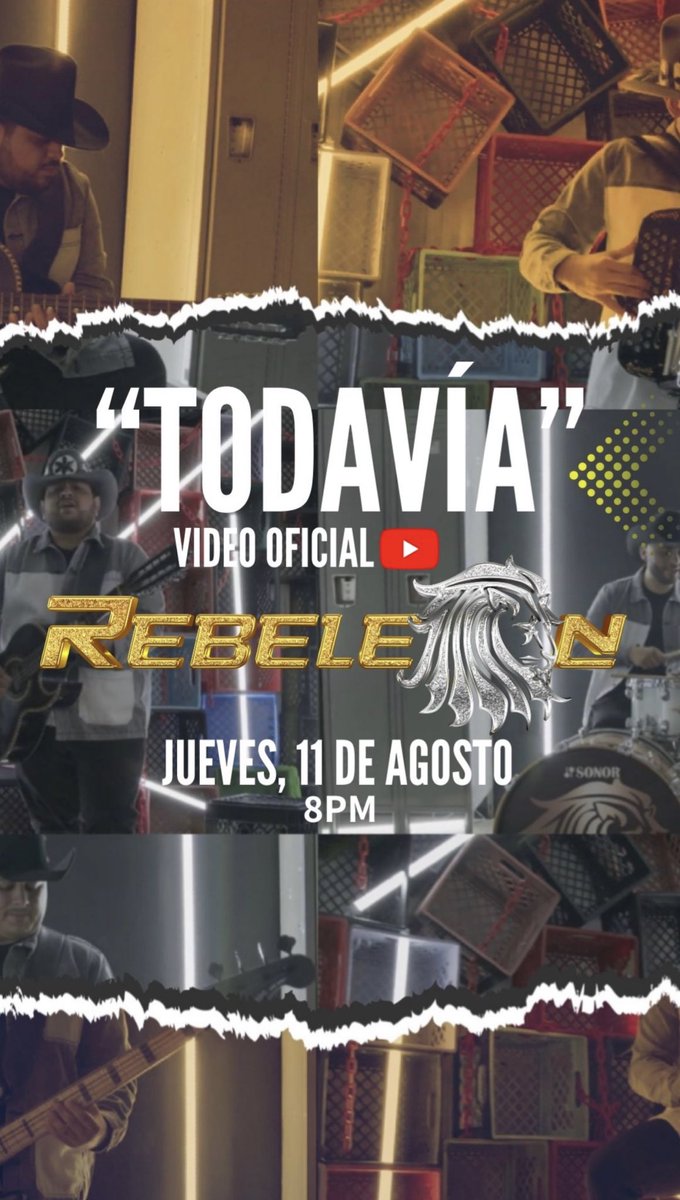 Mañana a las 8 estrenamos video oficial en nuestro canal de YouTube! 🦁 #Rebeleon