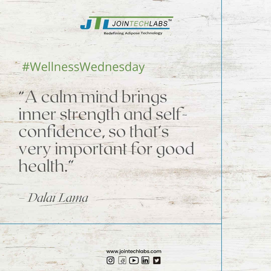 jointechlabs's tweet photo. #wellnesswednesday

Mental health needs a great deal of attention.

-------------------------------------- #MiniTC® #FDAcleared #adipose  #wellnessjourney #rejuvenation #wednesdaywellness #healthy #welnessfitness #physicalwellbeing #innerwellbeing #wednesdaywisdom✨#prp https://t.co/Br30uj81O8
