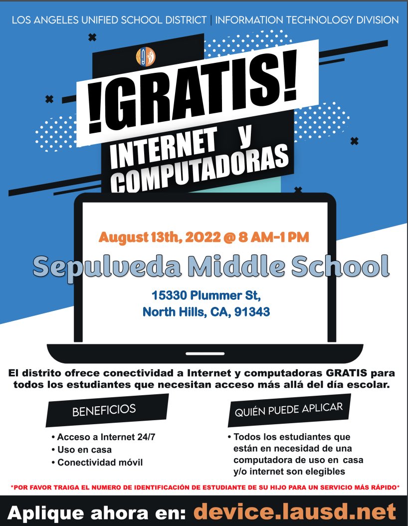 Este sabado!!!  🥳Device.LAUSD.net. 
⁦<a href="/LAUSDSup/">Alberto M. Carvalho</a>⁩ 
⁦<a href="/LASchools/">Los Angeles Unified</a>⁩ 
⁦<a href="/LDNESchools/">LDNortheast-ARCHIVE</a>⁩