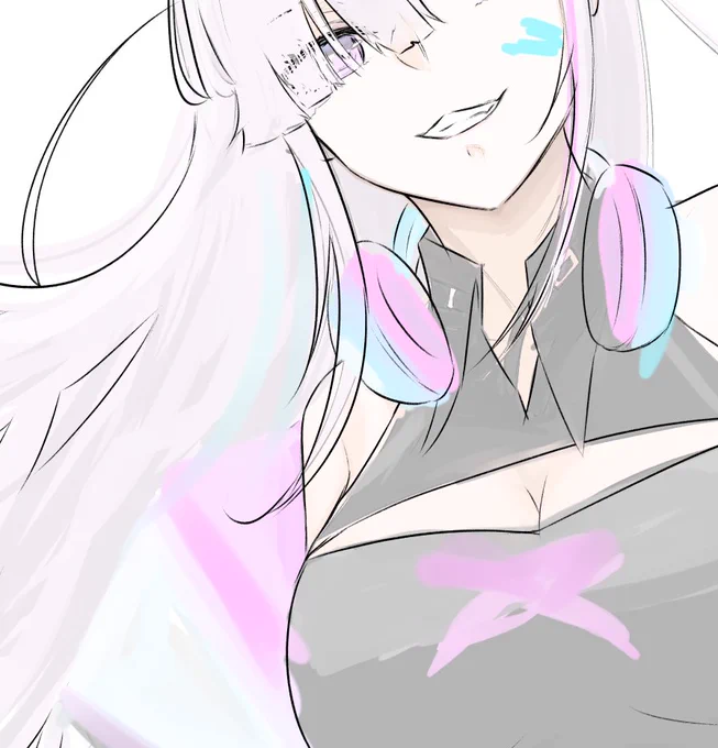 wip薄着とかぴちっとした服の上にオーバーサイズなものを着せるのすき 
