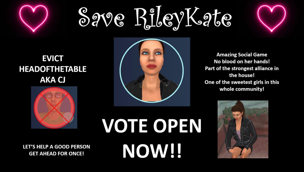 RobTheThird44's tweet photo. Let's help a REAL underdog and a nice person get ahead for once! Please SAVE RILEYKATE! #BBTG #BBTG2 https://t.co/B4AXMEvbOo