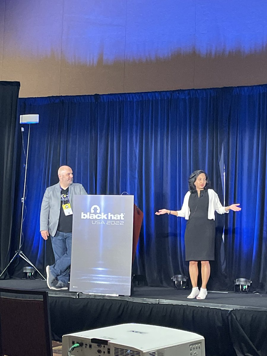 KateBachmanPR's tweet photo. Learning all the #appsec with @EanMeyer and Sonali Shah at #blackhat2022 https://t.co/KbfOqXsEJ3