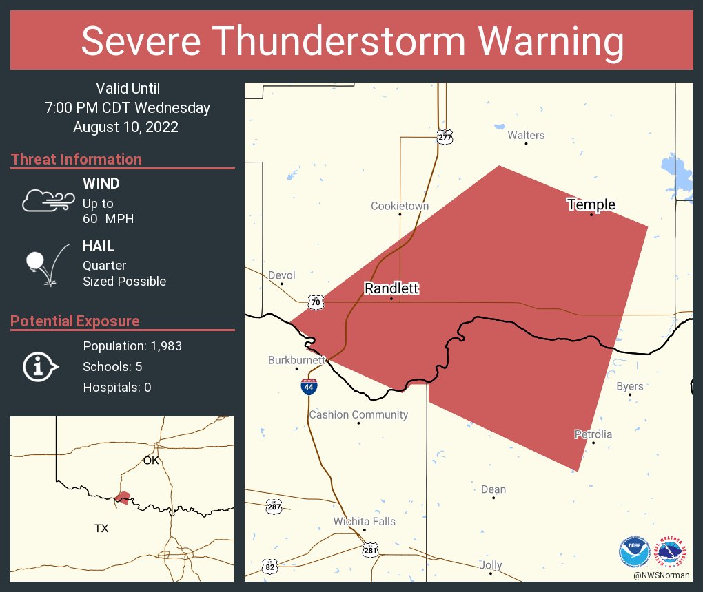 NWS Severe Tstorm on Twitter "Severe Thunderstorm Warning including