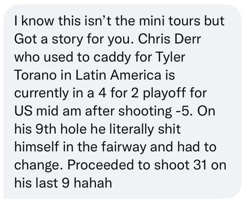 Pretty good to shoot -5 in the Mid Am after shitting your pants. (Unfortunately lost in a playoff)