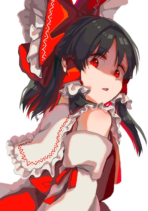 圧力マシマシの霊夢さんが描きたかった。 
