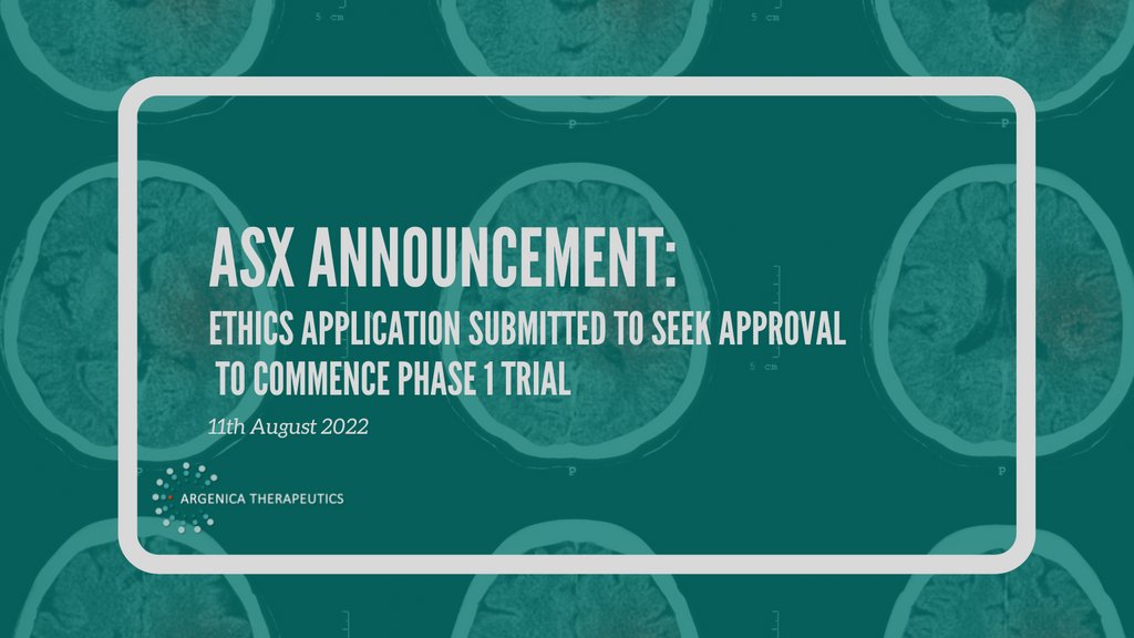 ArgenicaT's tweet image. This morning Argenica Therapeutics is pleased to announce the submission of the Company’s ethics application to Bellberry’s Human Research Ethics Committee (HREC) seeking approval to commence a Phase 1 healthy participant study of ARG-007.

Read here: bit.ly/3vSDxLe