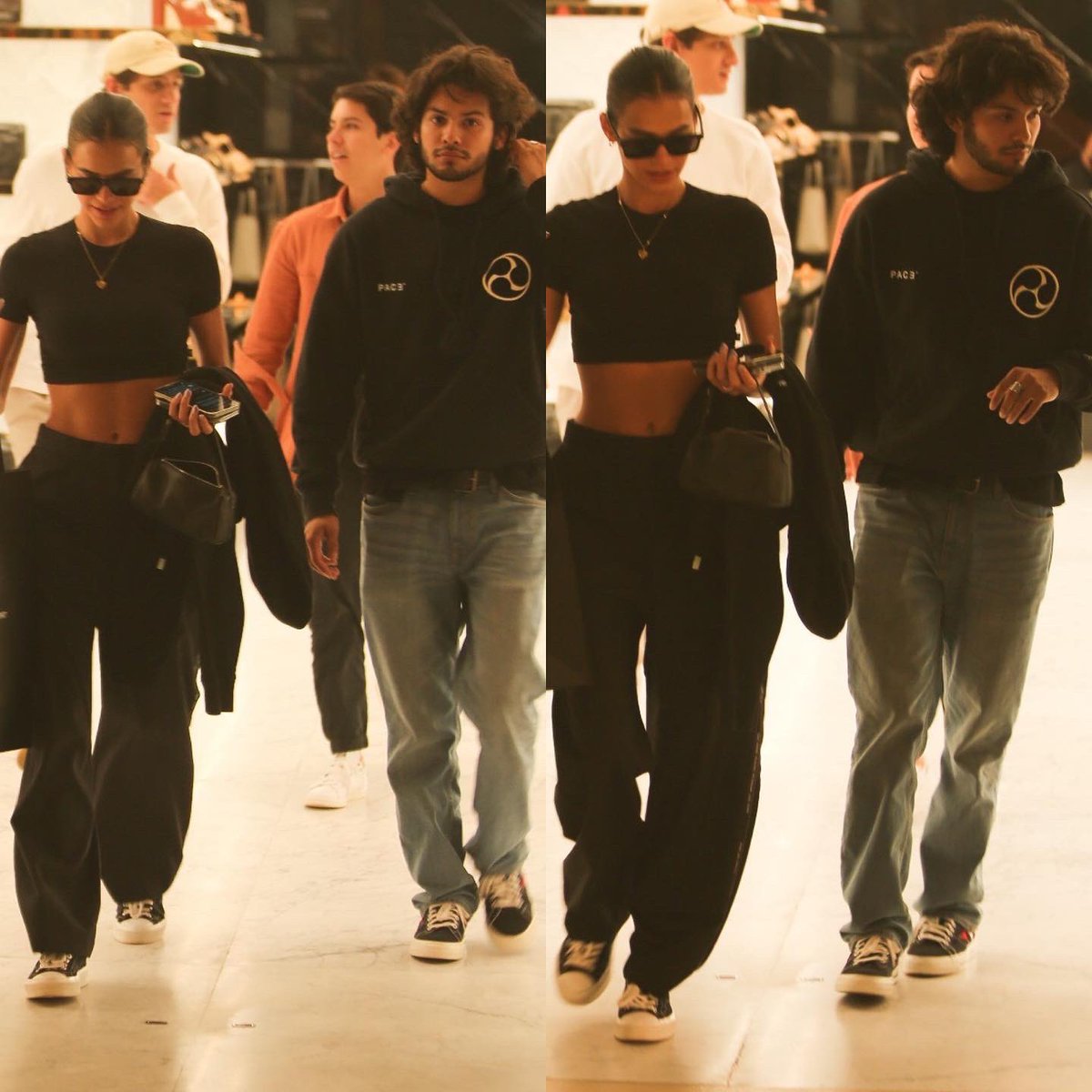 HugoGloss's tweet photo. O que a DC uniu, nada separa! Bruna Marquezine foi vista, nesta quarta (10), ao lado do colega de elenco de #BesouroAzul, Xolo Maridueña, em um shopping no Rio. Se a amizade tá de milhões fora das telas, queremos logo ver o resultado dessa parceria nos cinemas! (📸: AgNews) https://t.co/kJTvXvx9P1