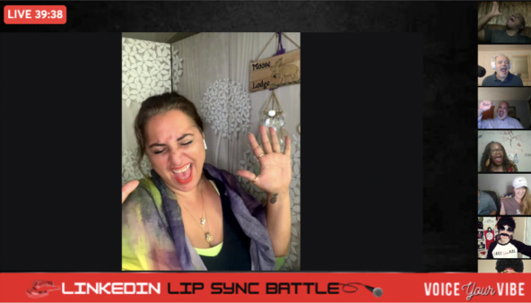VoiceYourVibe's tweet photo. Are you VIBING for #LinkedInLipSyncBATTLE 🔔🥊💨🎤!Dr Nupi is! #FullForceFunness🙌 in -2 hrs on E225 of WhatsGoodWednesday🔴LIVE. Dont wanna miss the battle?! Get your reminder👉 https://t.co/bG4lChrkAJ

#whatsgoodnwednesdayLIVE #voiceyourvibe #radiatepositivevibes #live #wgw225 https://t.co/kbRuS3nUDC
