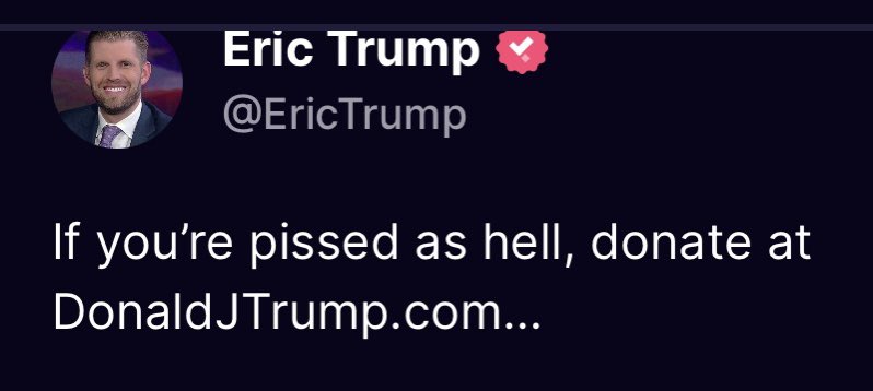 RonFilipkowski's tweet photo. Time for the “billionaire” to shake down the rubes again. https://t.co/lgv6M8ak2a