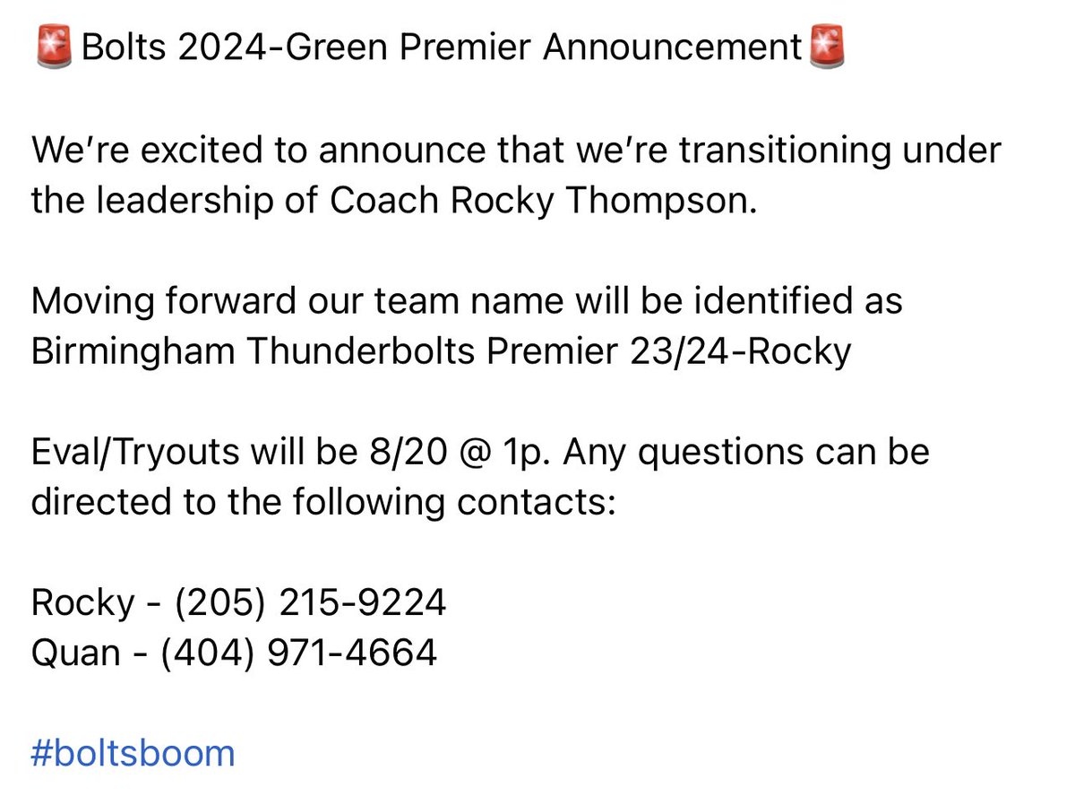 Birmingham Thunderbolts Premier 2024-Green (@bolts2024) on Twitter photo 