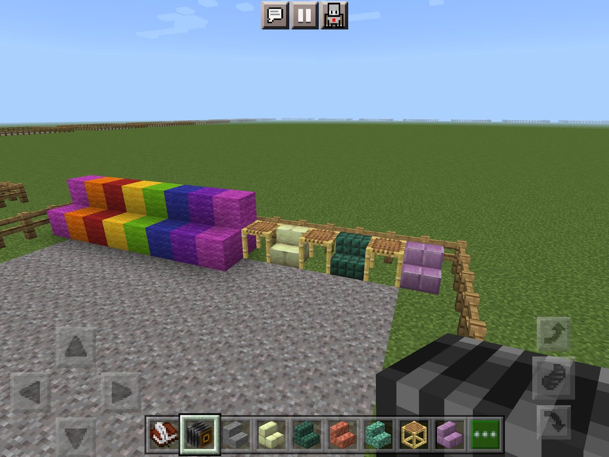 Librarian4Books's tweet photo. Made cool progress in #MinecraftEdu Teacher Academy! Made colorful furniture.  😃 #MinecraftEdu #MCTA5 @MirthfulMentor @butterflynix https://t.co/qwKC0zbWLd