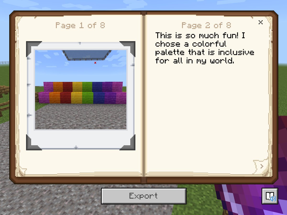 Librarian4Books's tweet photo. Made cool progress in #MinecraftEdu Teacher Academy! Made colorful furniture.  😃 #MinecraftEdu #MCTA5 @MirthfulMentor @butterflynix https://t.co/qwKC0zbWLd