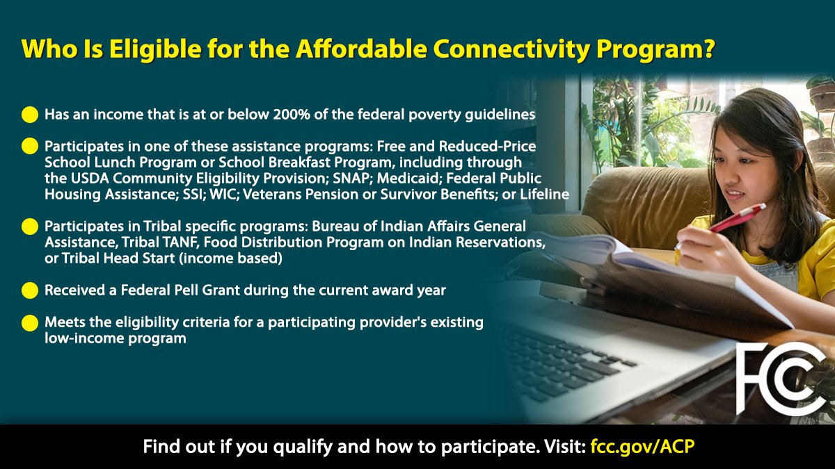 If you can’t afford to pay for a computer or internet services, the Affordable Connectivity Program can help. More than half a million Oregonians may be eligible. Go to GetInternet.gov to check your eligibility and sign up. Call 877-384-2575 for assistance.