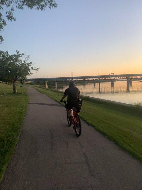 PAPSCPU's tweet photo. Happy to spinning the wheels again after short while away!  Look fwd to reconnecting with all our citizens in @cityof_pa ! Hope to see ya in every corner of the City! @PAPOLICEca @papassoc #biking #community #rotarytrail https://t.co/3vukyfJfp1