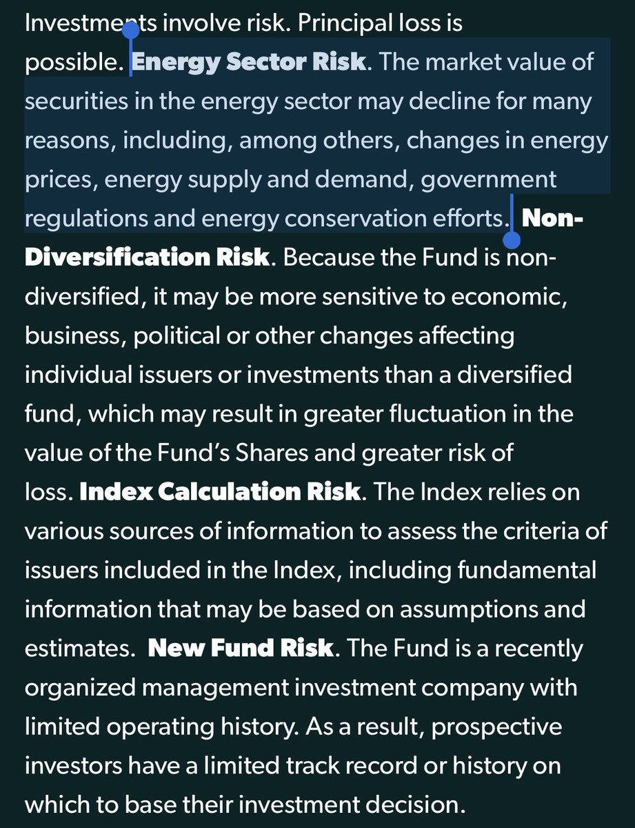 bmcushing's tweet photo. 😂 This is too perfect: the “anti-ESG” grifters @StriveFunds launched a new fund called $DRLL (yes, really) that mostly invests in fossil fuels, but the disclaimer has to acknowledge the reality of climate risks & dirty energy’s “potential obsolescence”💀
#DRLLFail #DRLLFundFlop https://t.co/O9T9JD77OL