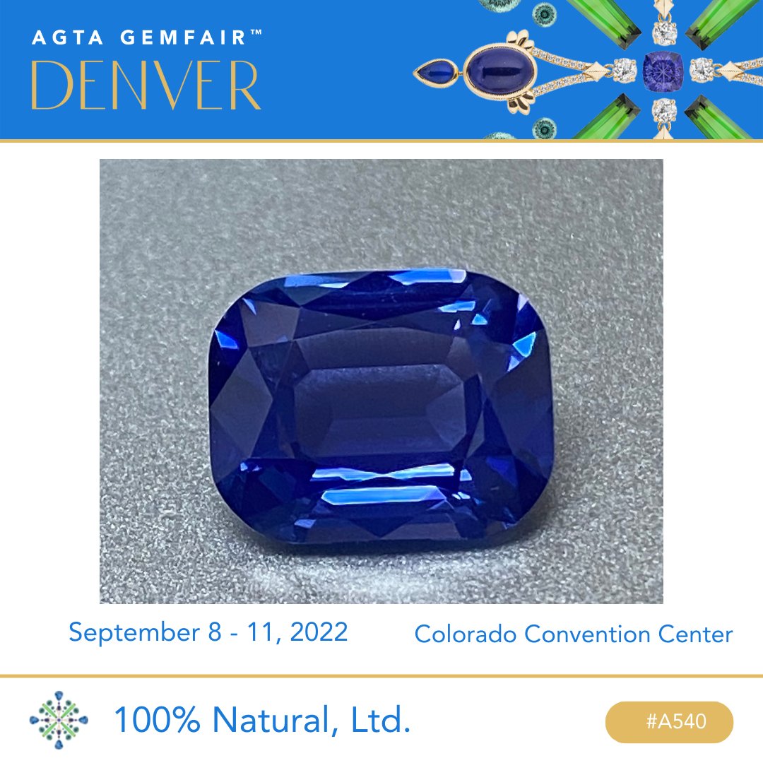 What’s Hot In Denver? Here’s a sneak peek from AGTA exhibitor 100% Natural, Ltd. - look for this 5.67 ct. untreated Madagascar sapphire. They're in Booth #AG540 in AGTA GemFair™ Denver, part of the Sparkle &amp; Joy, at the HardRock Summit, September 8 – 11, 2022 #AGTAGemFair22