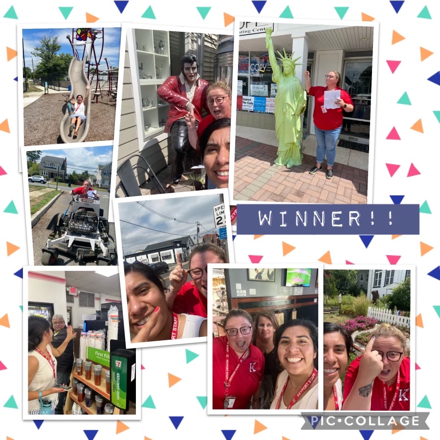 KeyportSchools's tweet photo. What a great day of admin team building! Thank you Mrs. Gallo for creating a super fun treasure hunt!#Teambuilding #Gokeyport #KeyportStrong https://t.co/ksfKefn8On