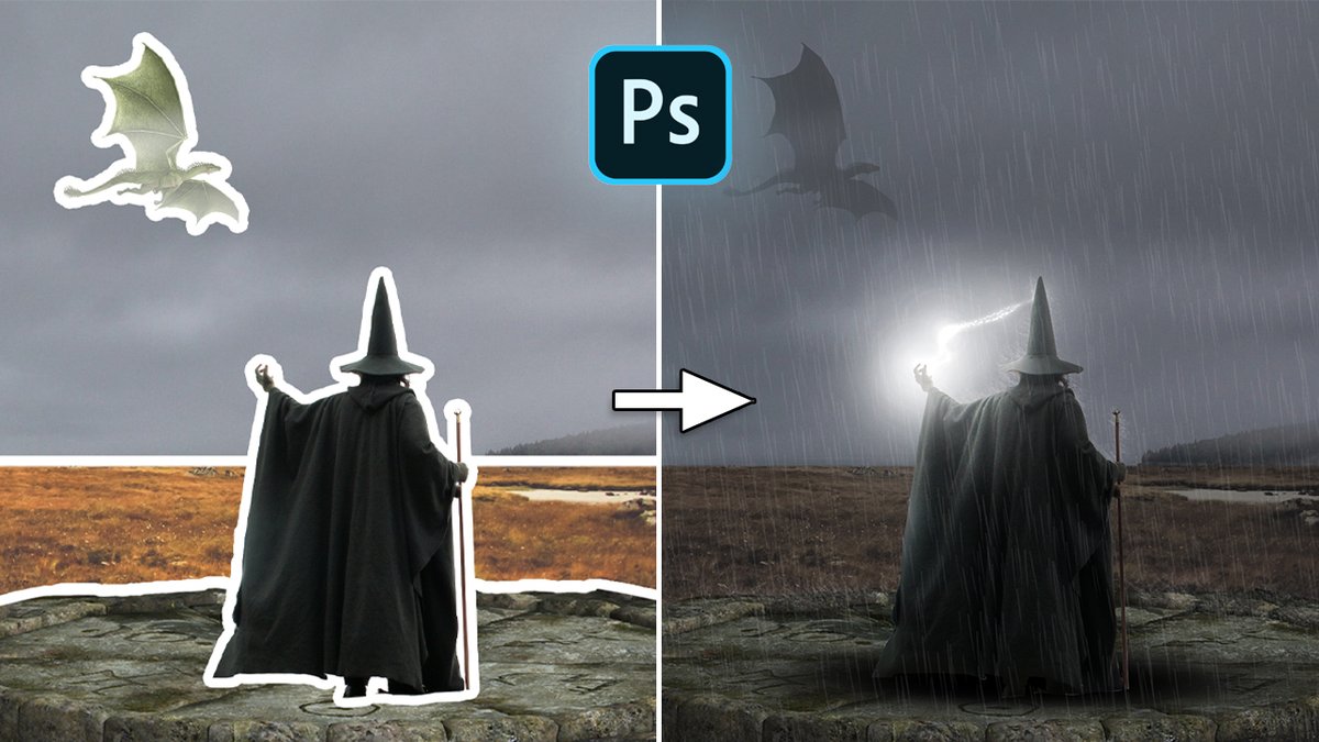 Wizard Vs Dragon | Photoshop Manipulation Artwork 
Link - youtube.com/watch?v=eWj-G-…