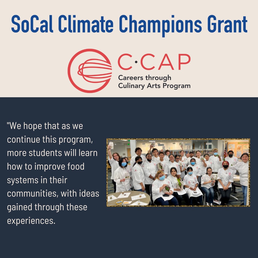 Let's see what <a href="/CCAPLosAngeles/">C-CAP Los Angeles</a>  has been doing this year!

They've created Waste Not, a new course on sustainability. C-CAP Los Angeles' students have been learning about composting and zero waste cooking.

Check out the full blog post at socalclimatechampionsgrant.com/blog/course-su…