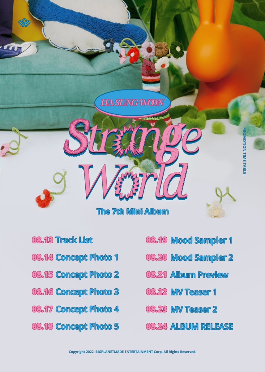 BPM_HSW's tweet photo. 하성운 (HA SUNG WOON)
The 7th Mini Album
'Strange World'

Promotion Time Table

2022. 8. 24. 6PM KST

#하성운 #HASUNGWOON
#Strange_World https://t.co/QQ1YE4VbdF