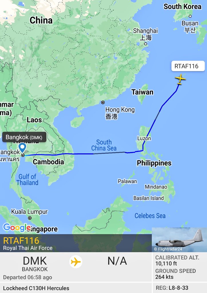 FMilcoms's tweet photo. #RTAF116 #881B68 departed VTBD and approaching RODN. https://t.co/CqV5giN8vC