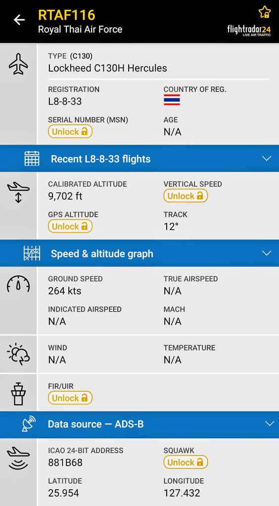 FMilcoms's tweet photo. #RTAF116 #881B68 departed VTBD and approaching RODN. https://t.co/CqV5giN8vC