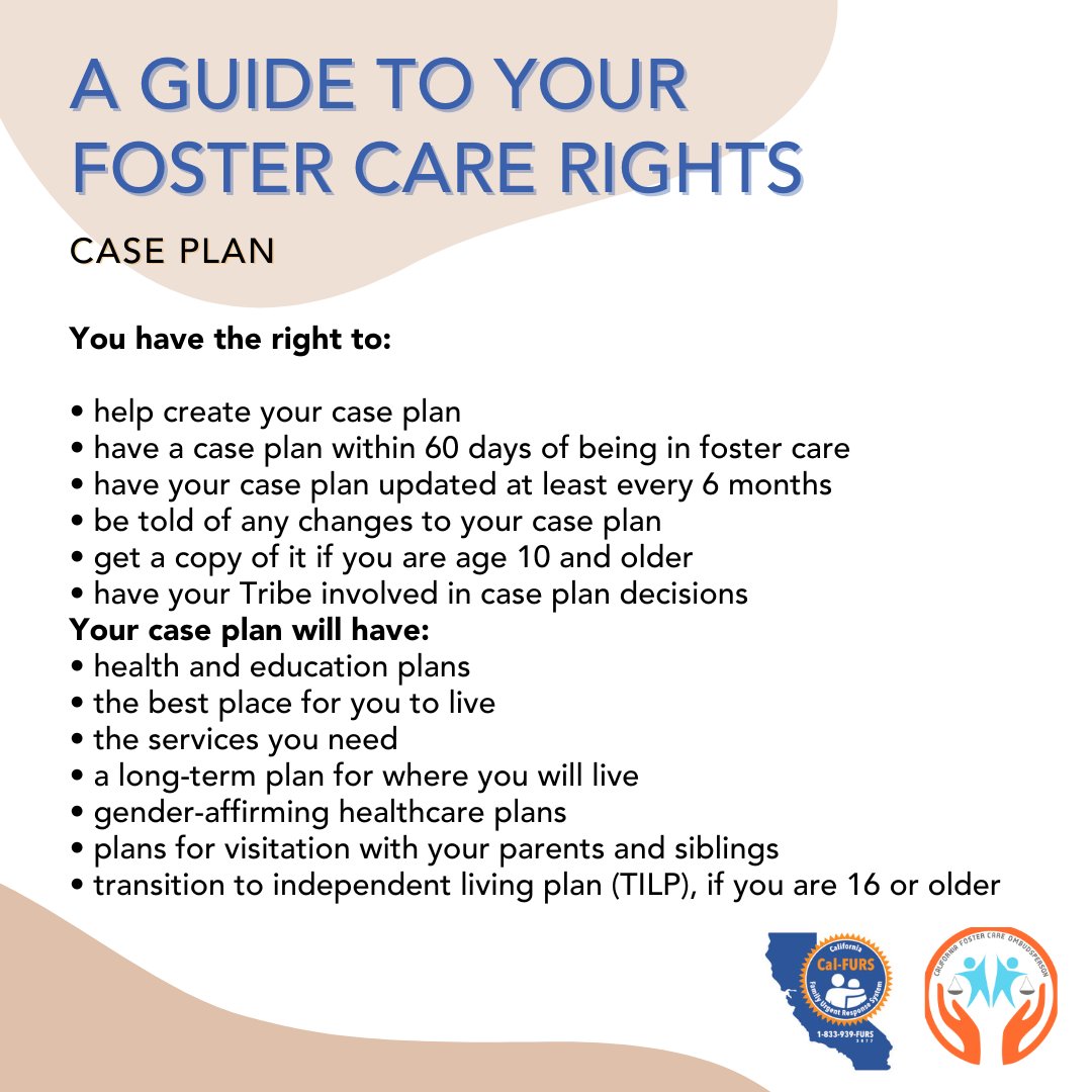FamilyResponse's tweet photo. If you need help with your case plan, we can help you navigate through any questions you may have. You have the right to make sure everything goes as smoothly as possible. We're here for you 24/7. 
.
#calfurs #furscanhelp #fosteryouth #fosterlife #fosteryoungadult #agedout https://t.co/4wdJd70Hba