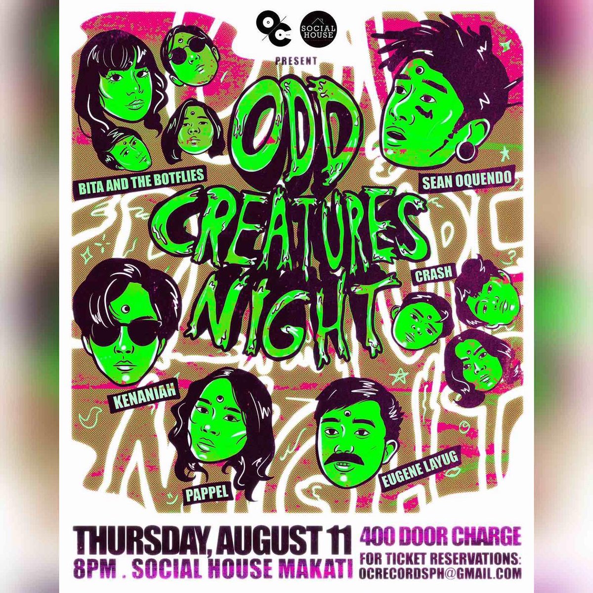 OCRecordsPH's tweet photo. SEE YOU ALL TONIGHT! π₯
Odd Creatures Night featuring your favorite Odd Creatures @seanoquendo, Kenaniah, BATB, Pappel, Eugene and 7th!
TONIGHT, 8PM at Social House Makati
#OddCreaturesNight #OCRecords https://t.co/EVpJB3plfF