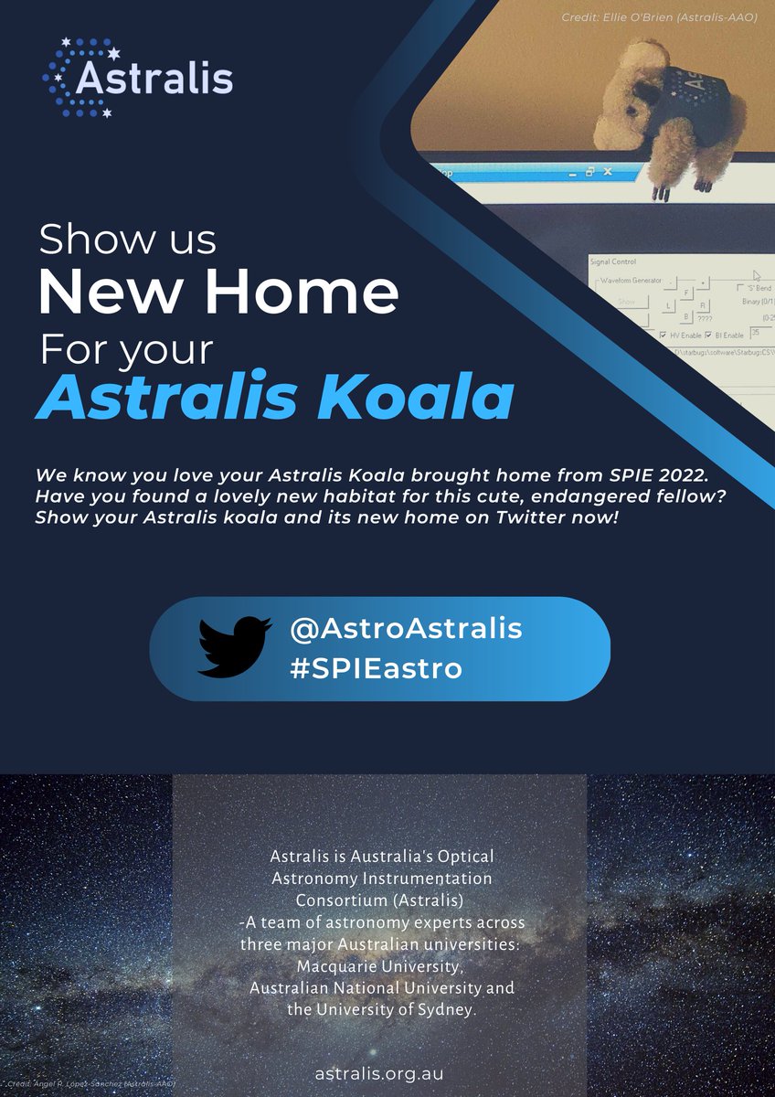 AstroAstralis's tweet photo. Call for koala pics... from SPIE! #SPIEastro https://t.co/jnx1jFQVBz