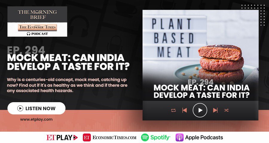 ETFrontRow's tweet photo. 6/10 Indians are choosing #MockMeat. @PathakKalpana, @Deepika_Bhan, President - Packaged Foods, @TataConsumer, @sohilwazir, Chief Commercial Officer, @bluetribefoods &amp; @Fun4Fitness, nutritionist discuss the rise of the century-old concept.
🎧 Listen now:
https://t.co/4gjRtOEX2i https://t.co/eserc1dg1x