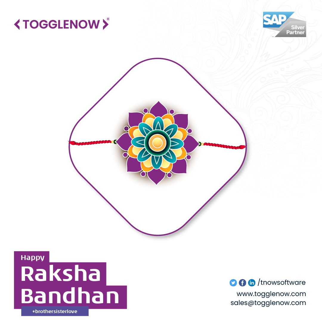 TNowSoftware's tweet photo. Get to know your loved ones better this Raksha Bandhan by sharing the love you have for them.
#HappyRakshaBandhan 
.
.
.
#SAP  #dataprivacy #togglenow https://t.co/Z4sAJviCNz