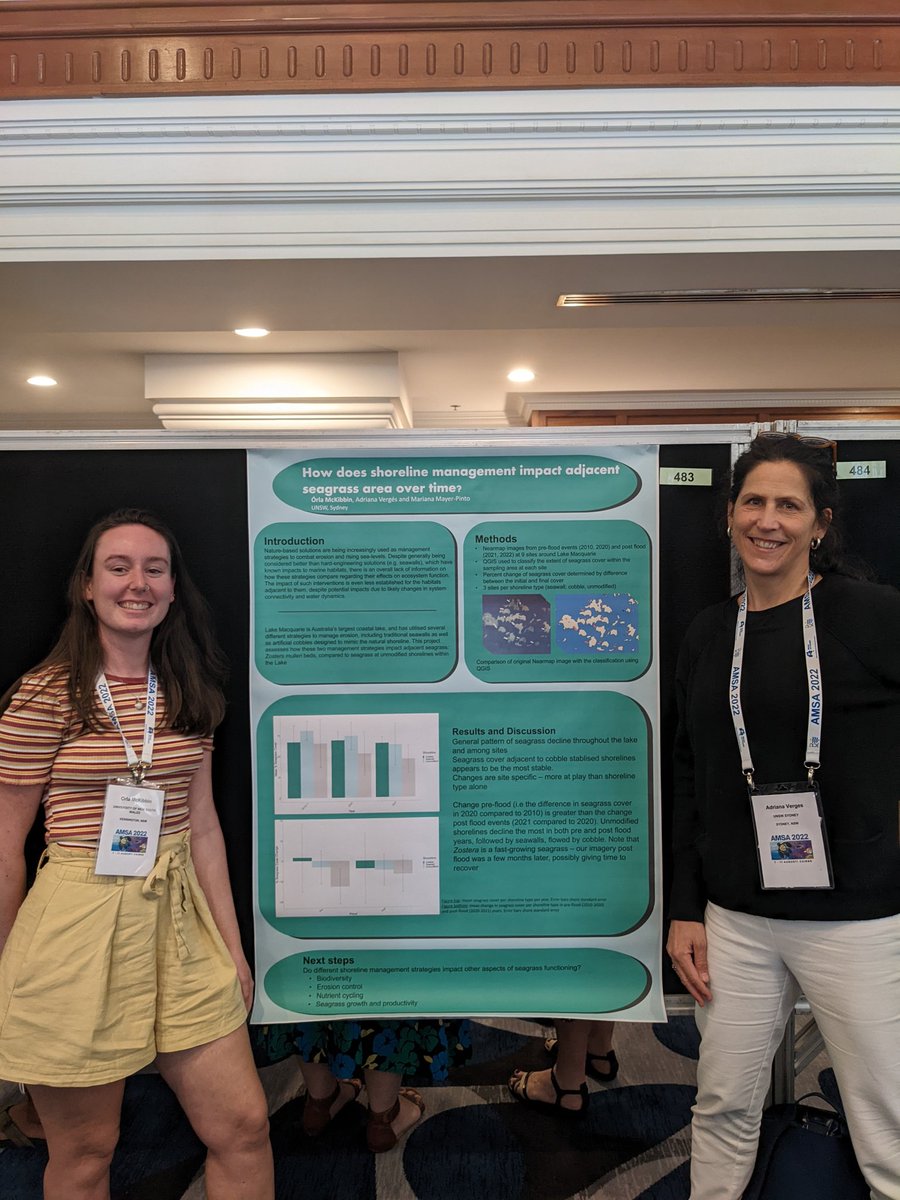 first conference, first poster, first tweet! #AMSA22
mapping Zostera over time at Lake Macquarie 🌱
<a href="/adriatix/">Dr Adriana Vergés</a> @CariocaMayer