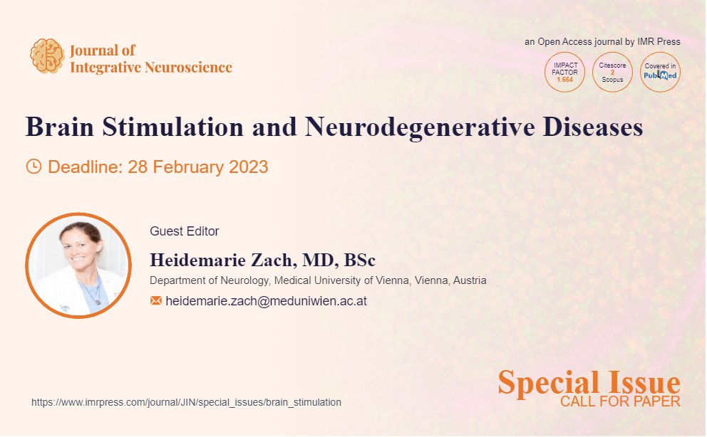 JINeuroscience's tweet photo. #Callforpapers Great news! A #special_issue “#Brain_stimulation and #neurodegenerative_diseases” lead by Prof. Heidemarie Zach is opening to submit.
More details could be found by: https://t.co/jAzvnsj95M
Waiting for your participation!
#neurodegenerative_disease #Parkinson #DBS https://t.co/AvFDzgHpjc