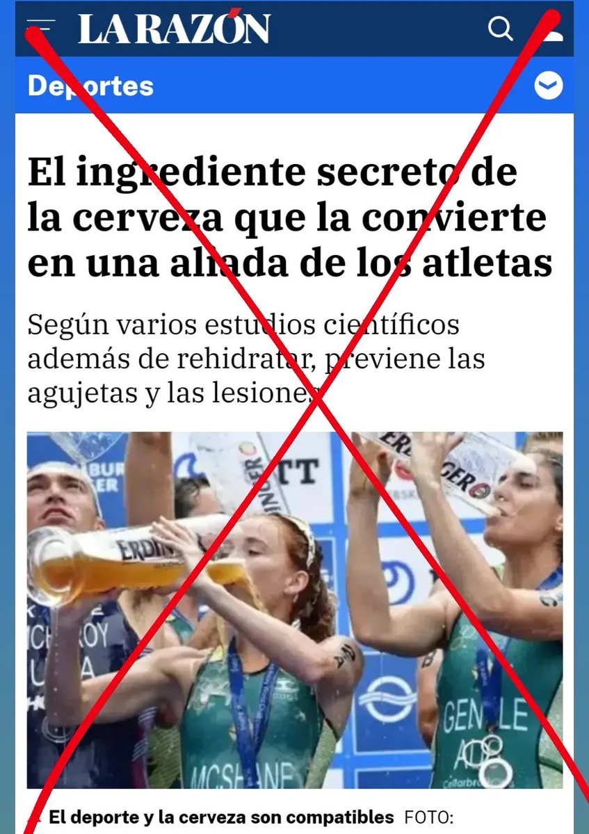 JulioBasulto_DN's tweet photo. Lo vuestro con el alcohol, @larazon_es, es preocupante. Beber alcohol tras entrenos o competiciones suprime la respuesta anabólica en el músculo y empeora la recuperación, la adaptación y el rendimiento.
https://t.co/oE7u9sYGfA
Parr E et al. PLoS One. 2014 Feb 12;9(2):e88384. https://t.co/9LsdXD9JSt